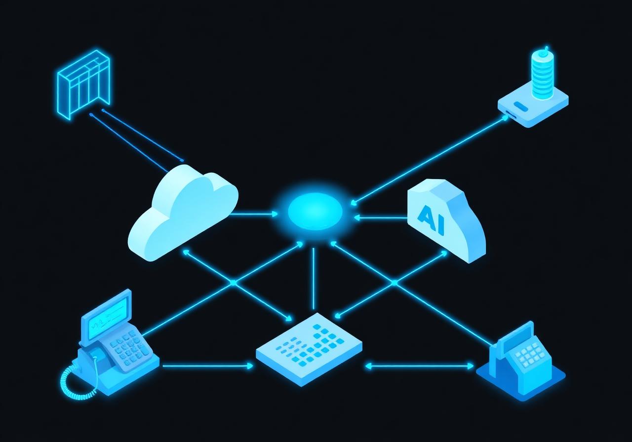 Interconnected business systems infographic